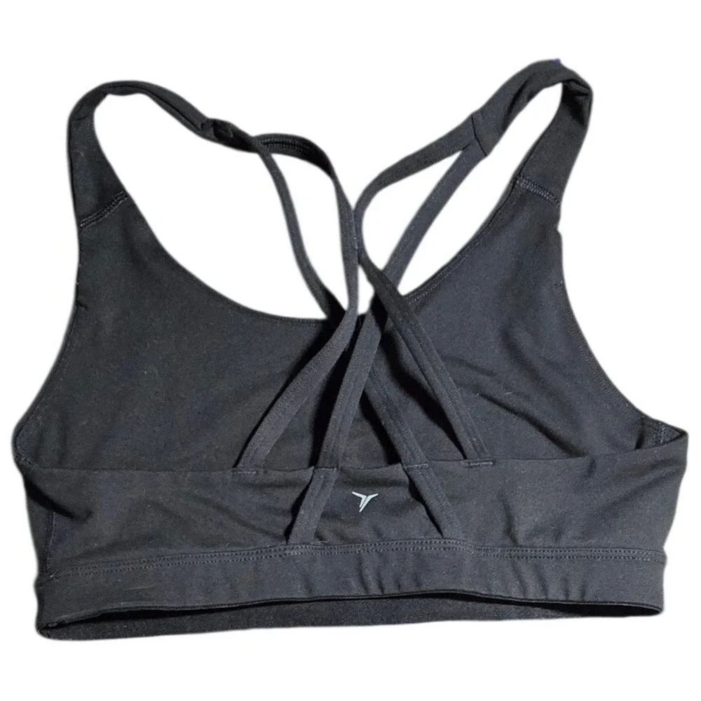 Old Navy Active Womens Medium Black Go Dry Sports Bra‎ Criss Cross Back MEZ